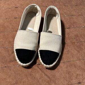 A New Day | Tan & Black Espadrille Flats